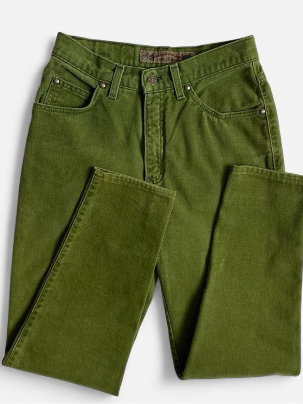 Vintage Levi’s moss green straight leg tapered denim jeans